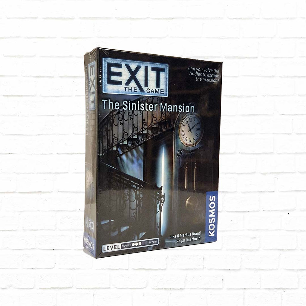 exit escape room card game, sinister mansion case, black cover