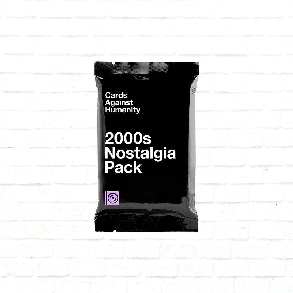 Cards Against Humanity 2000s Nostalgia Expansion Pack English Edition 3d cover of a card game for 4 to 20+ players ages 17 and up playing time 30 to 90 minutes