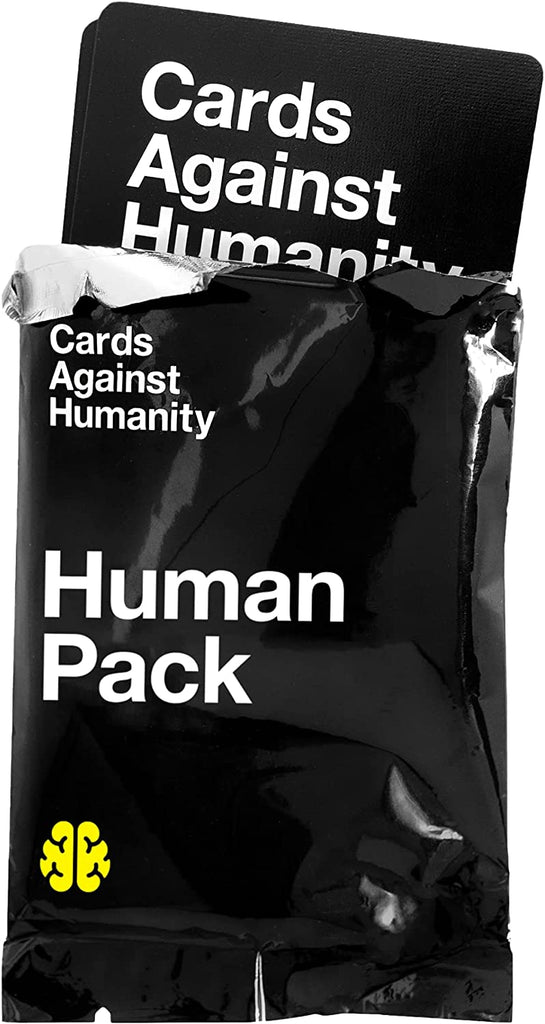 Cards Against Humanity Human Expansion Pack card game tearing up the package