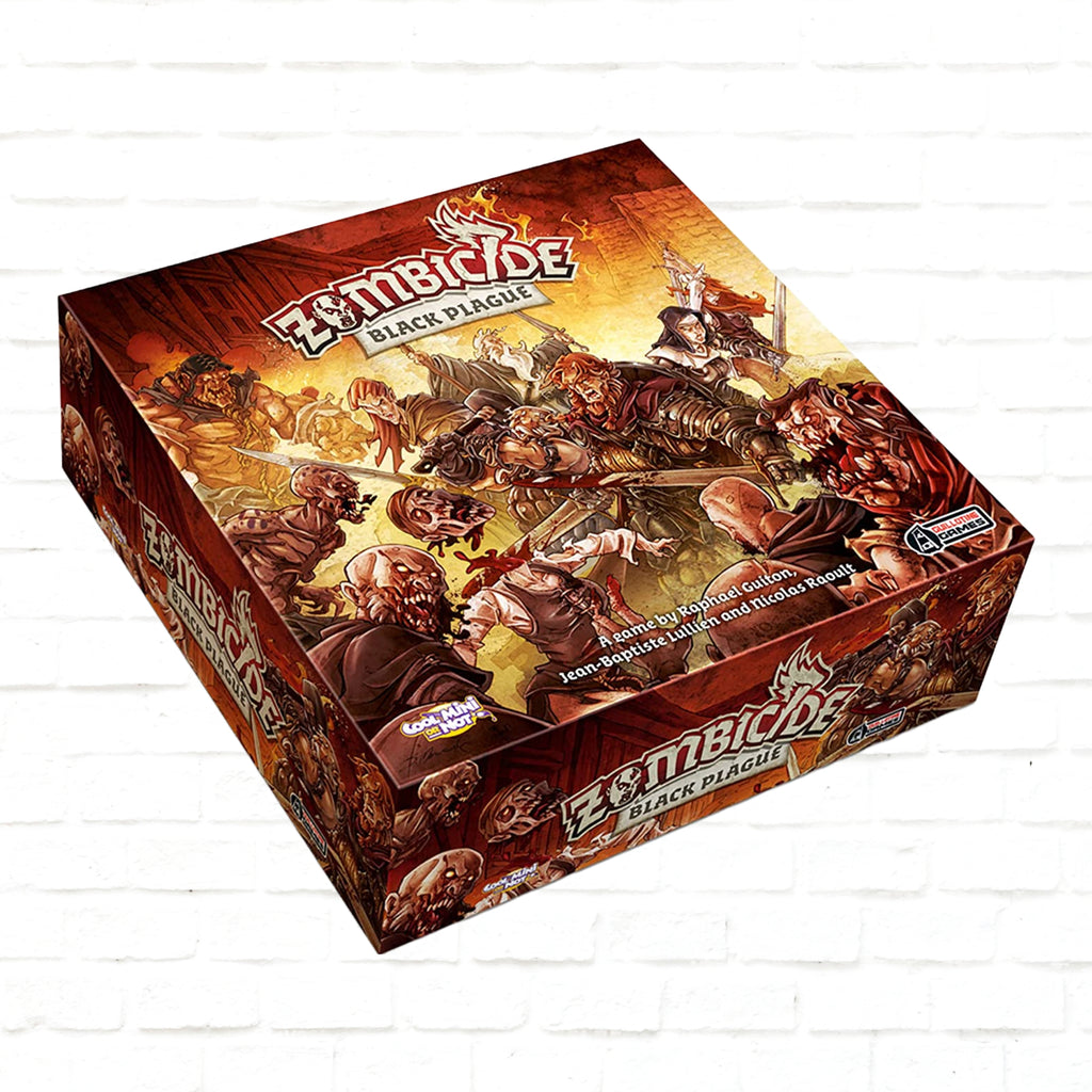 Cool Mini or Not Zombicide black plague English Edition 3d cover of board game for 1 to 6 players ages 14 and up playing time 60 to 180 minutes