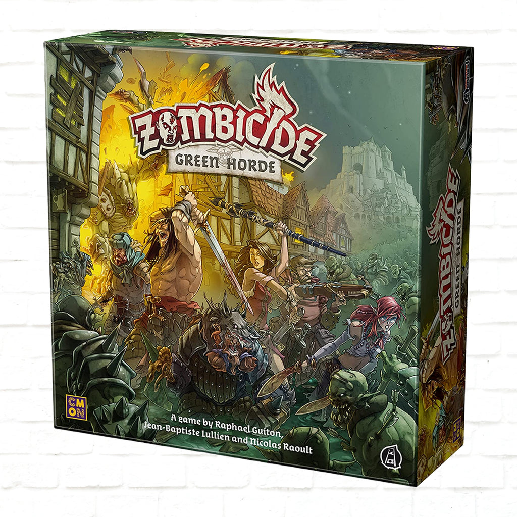 Cool Mini or Not Zombicide Green Horde English Edition 3d cover of board game for 1 to 6 players ages 14 and up playing time 60 minutes