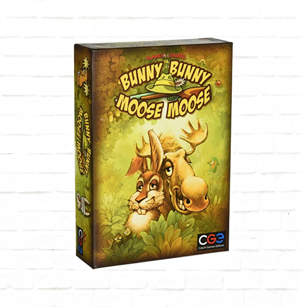 Czech Games Edition Bunny Bunny Moose Moose English Edition board game cover of family party game for 3 to 6 players ages 9 and up