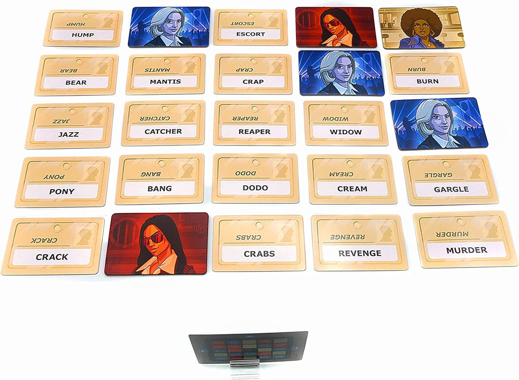 Lark & Clam Codenames Deep Undercover 2.0 card game set up for gaming