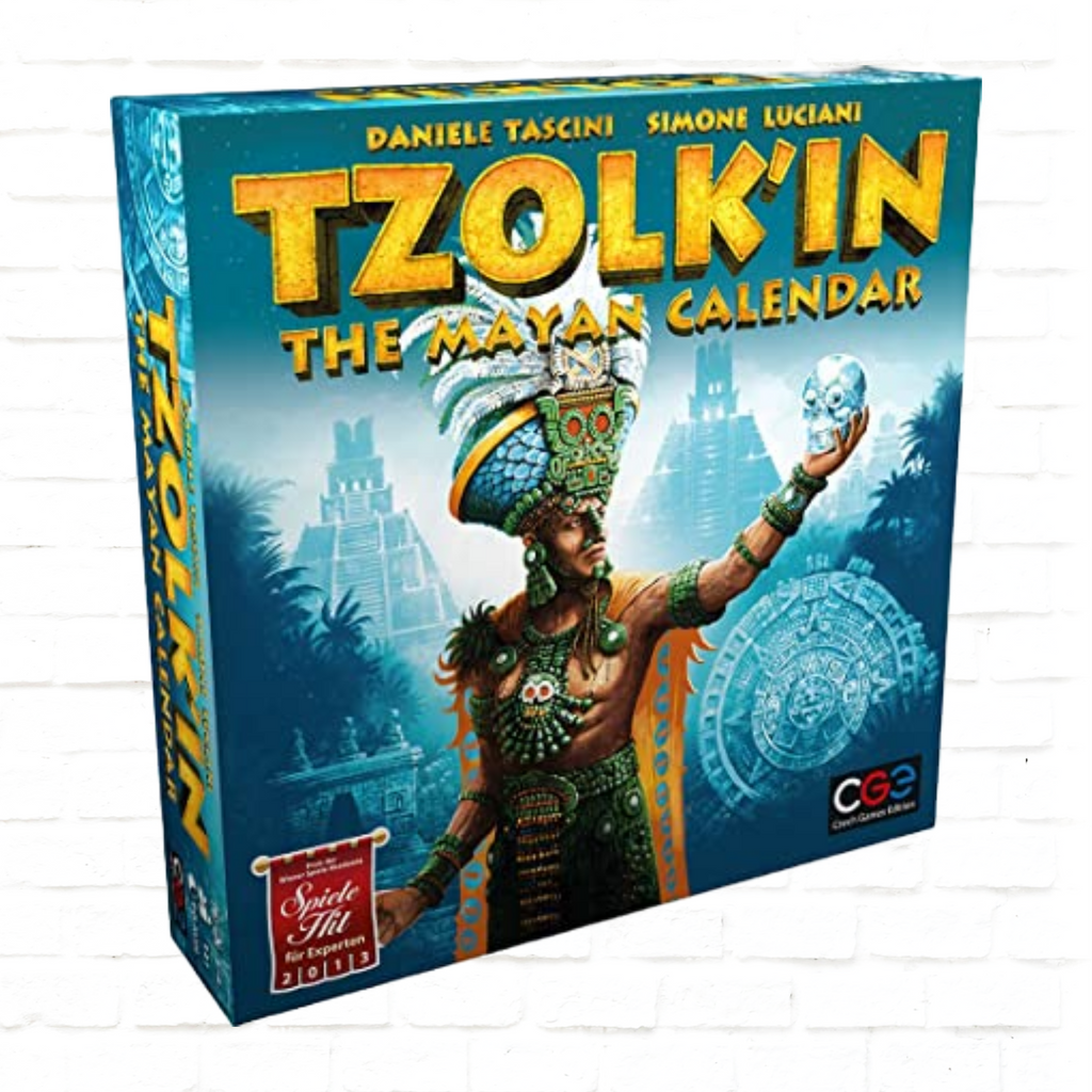 Czech Games Edition Tzolk'in The Mayan Calendar English Edition board game cover of strategy game for 2 to 4 players ages 14 and up