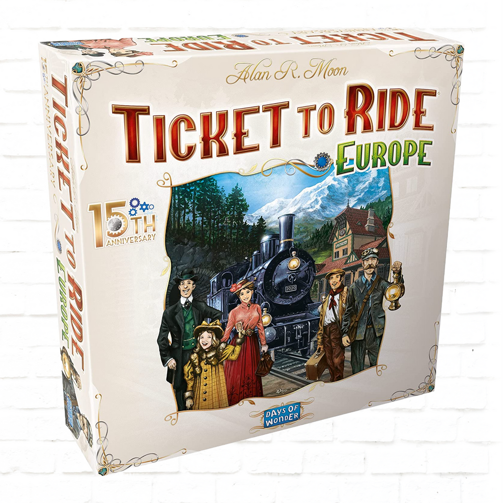 Days of Wonder Ticket to Ride Europe 15th Anniversary Collector's English Edition board game cover of family game for 2 to 5 players ages 8 and up