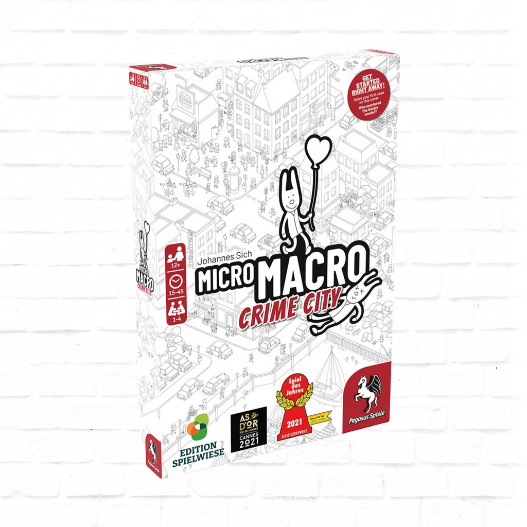 Pegasus Spiele MicroMacro Crime City Spiel des Jahres 2021 board game 3d cover