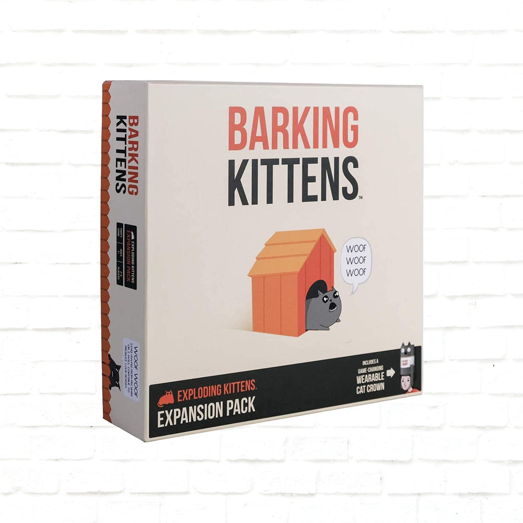 Exploding Kittens Barking Kittens card game expansion 3d cover of English edition