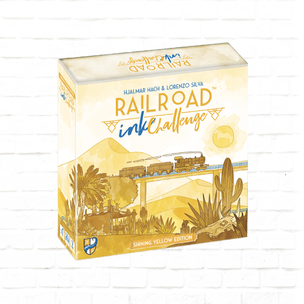 Horrible Guild Railroad Ink Challenge Shining Yellow English Edition dice game cover of family board game for 1 to 4 players ages 8 and up