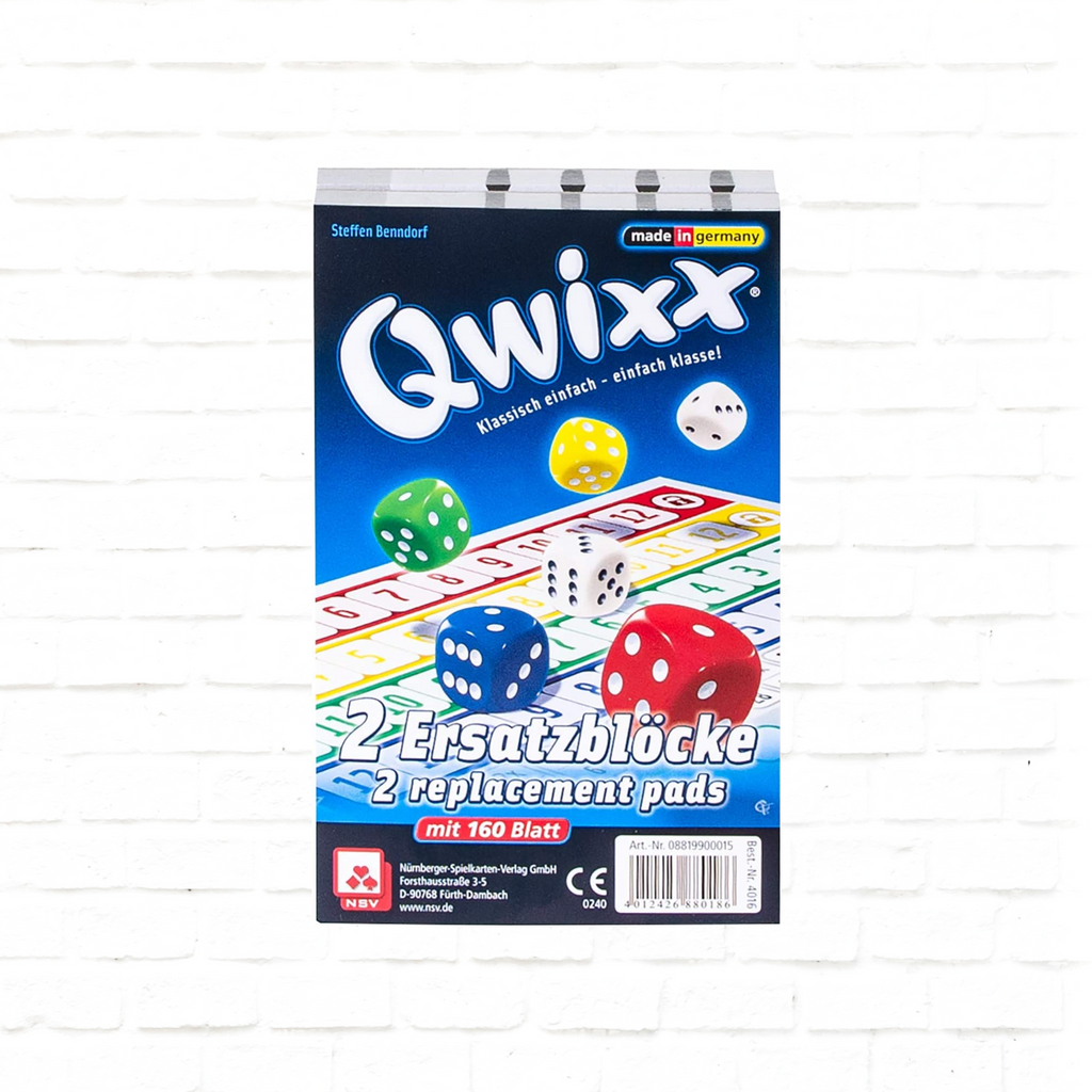 Nürnberger-Spielkarten-Verlag Qwixx replacement score pads dice game 3d cover