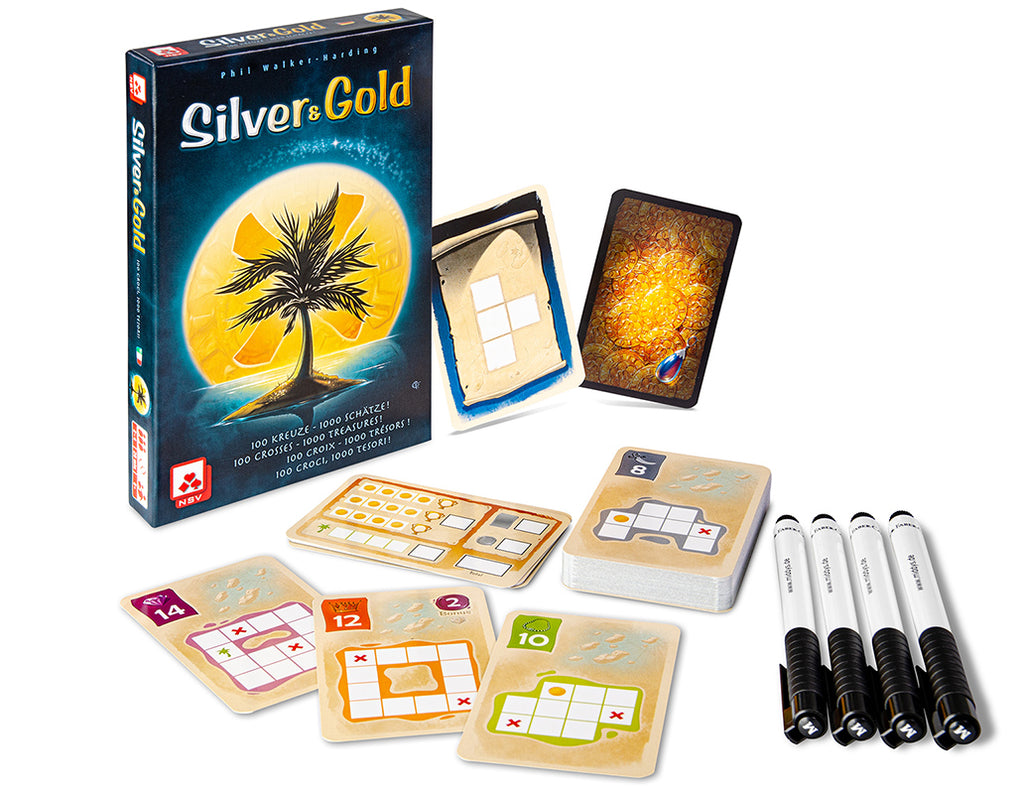 Nürnberger-Spielkarten-Verlag Silver and Gold card game pens and cards components presentation