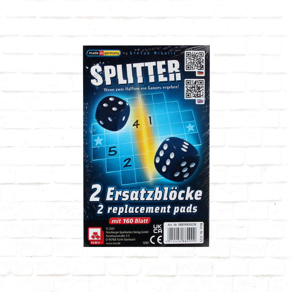 Nürnberger-Spielkarten-Verlag Splitter replacement score pads dice game 3d cover 