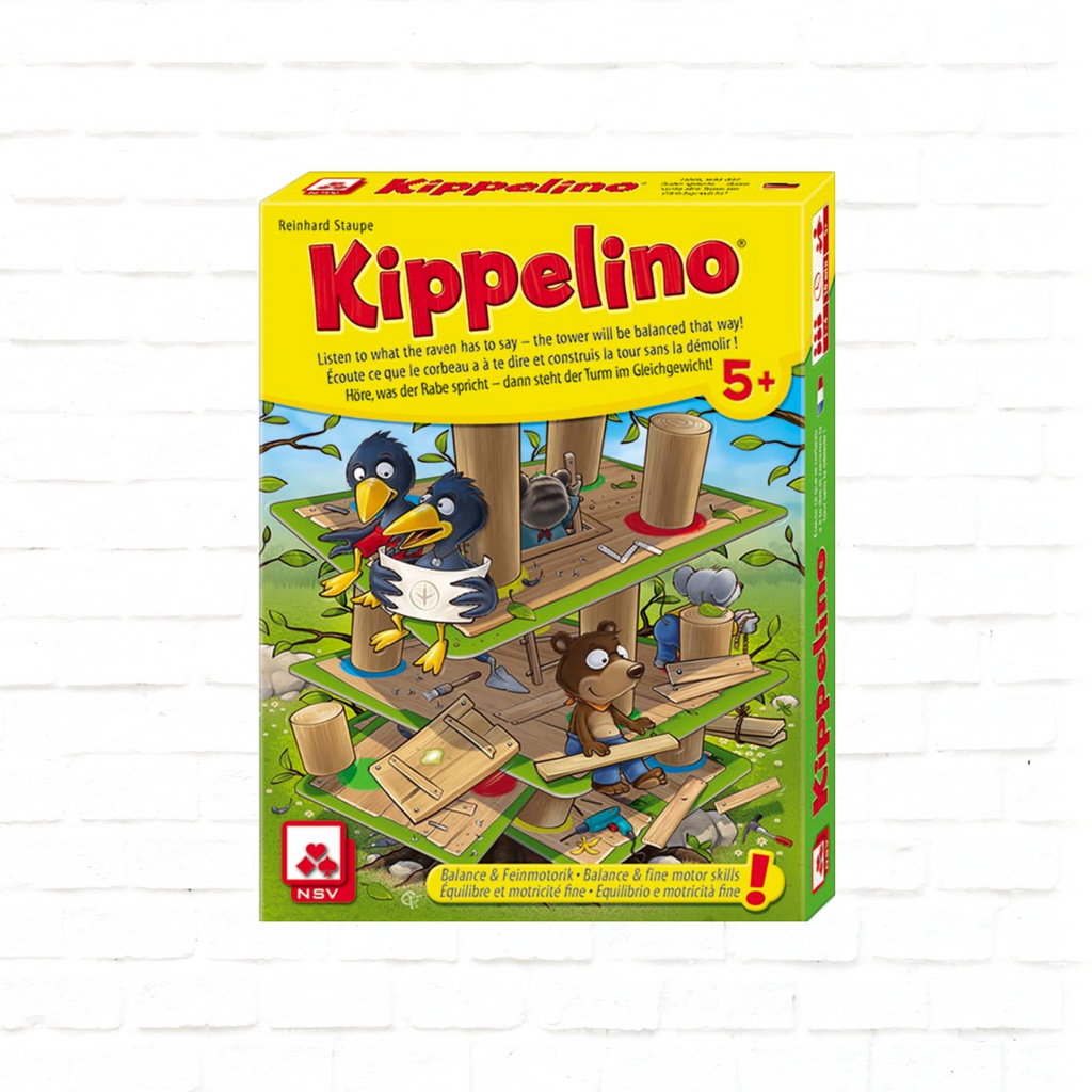 Nürnberger Spielkarten Verlag Kippelino International Edition card game cover of family game for 1 to 4 players ages 5 and up
