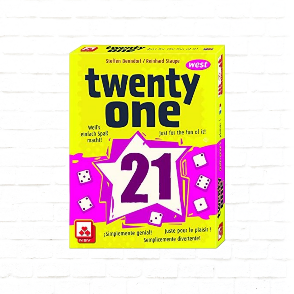 Nürnberger Spielkarten Verlag Twenty One International Edition dice game cover of family game for 2 to 6 players ages 8 and up