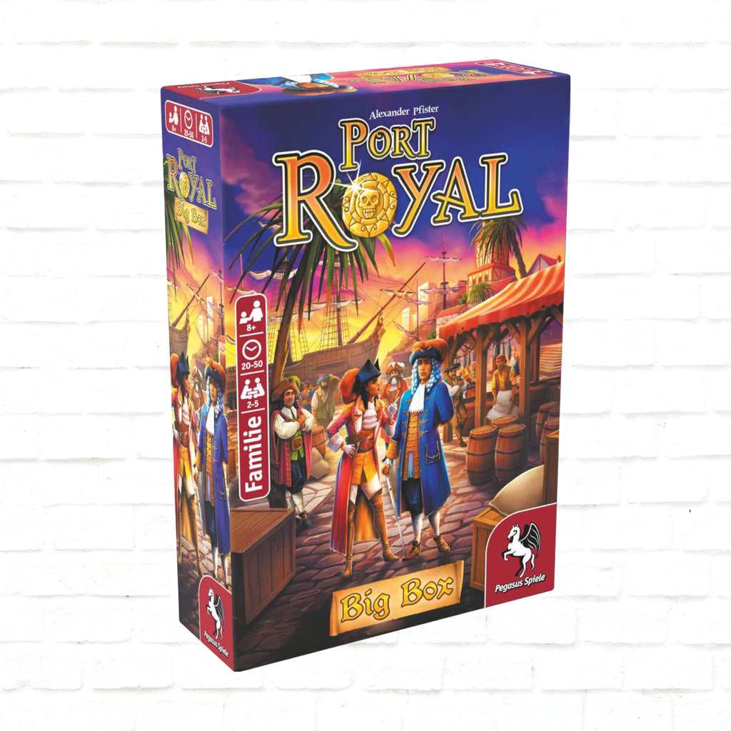 Pegasus Spiele Port Royal Big Box Deutsche Ausgabe 3D-Cover des Kartenspiels für 2 bis 5 Spieler ab 8 Jahren mit Spieldauer 20 bis 50 Minuten