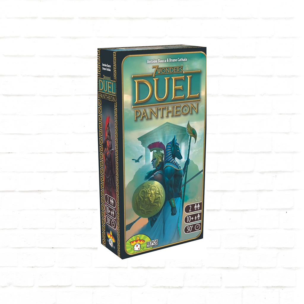 Repos Production 7 Wonders Duel Pantheon Expansion card game English Edition cover