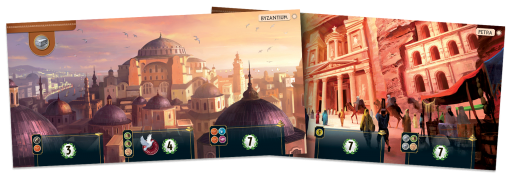 Repos Production 7 Wonders 2nd Edition Cities Expansion Board game new wonders boards of Petra and Byzantium