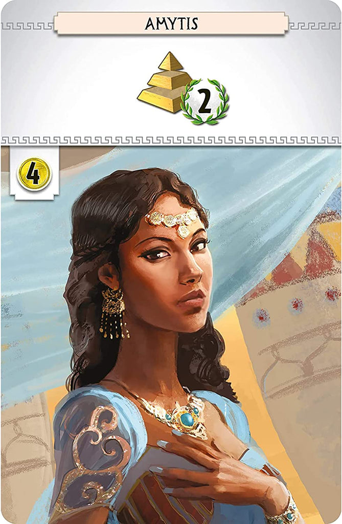 Repos Production 7 Wonders 2nd Edition Leaders Expansion card game Amytis leader card