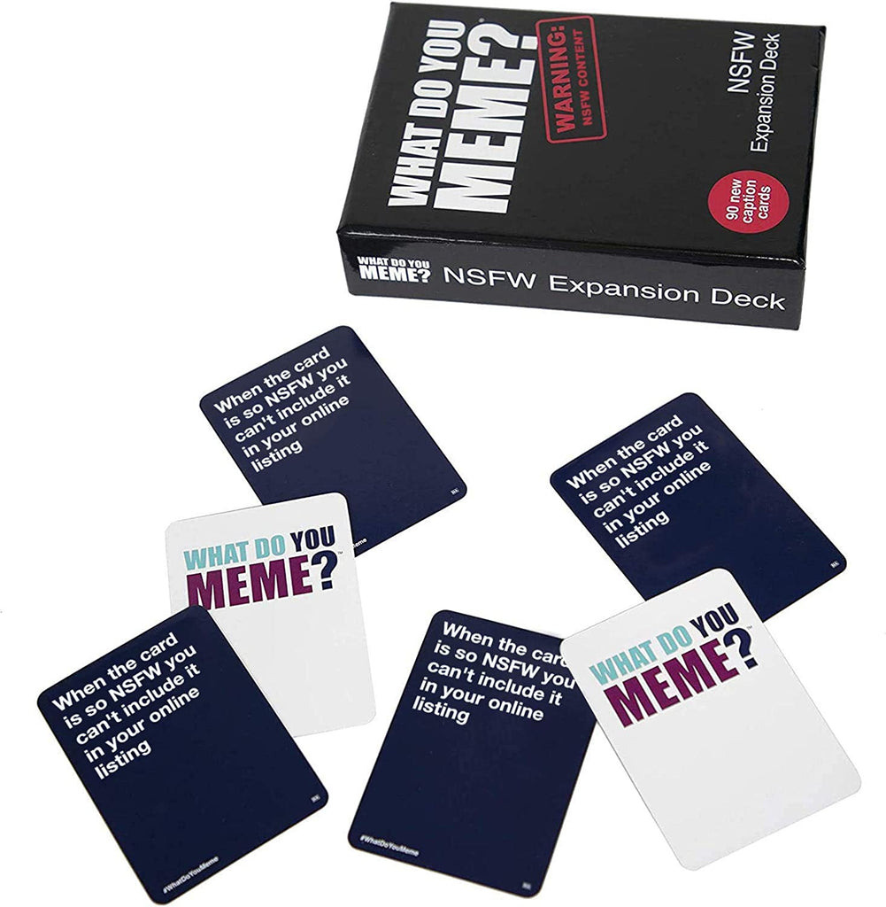 What Do You Meme? NSFW Expansion Deck caption cards displayed without text because cards are so NSFW they cannot be included online