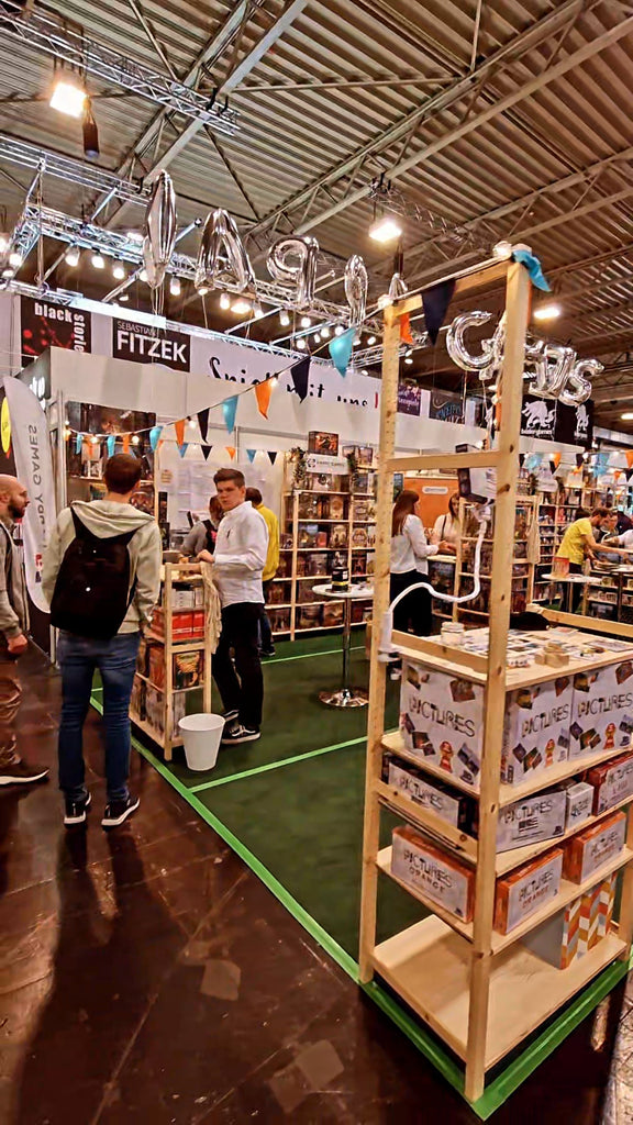 happy games experience booth at spiel 2023, board game convention