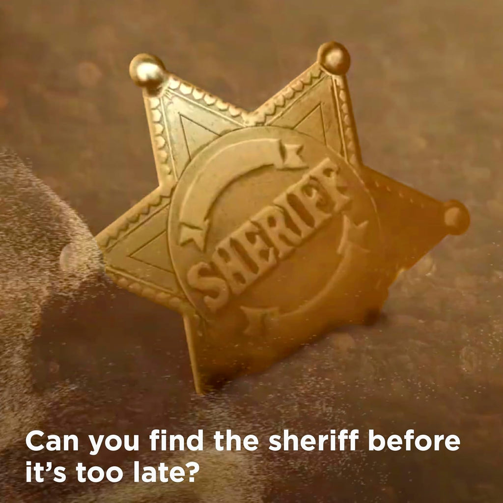 Thames Kosmos EXIT THe Game Kidnapped in Fortune City Board game sheriff badge
