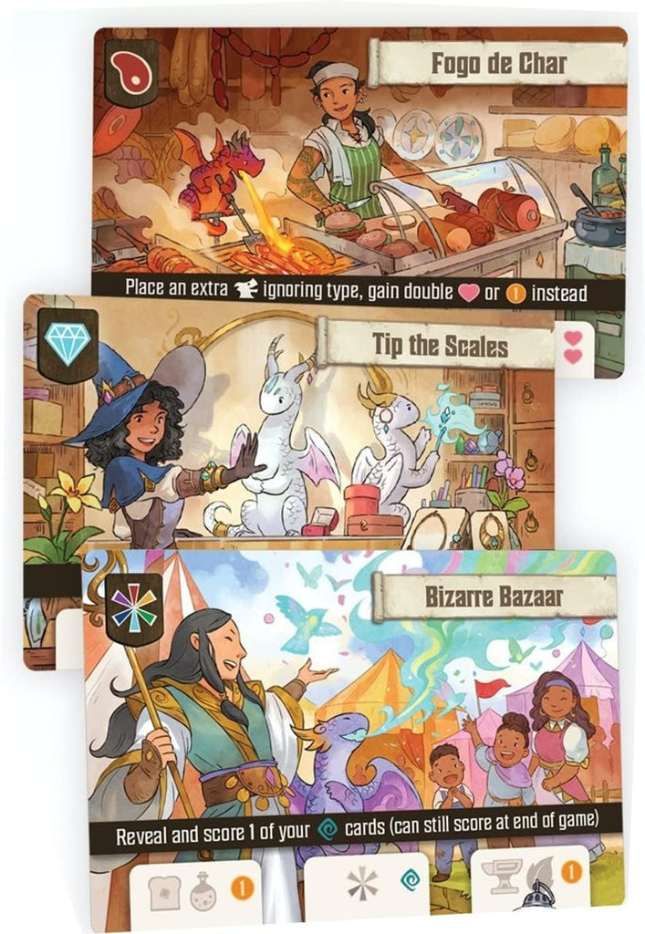 flamecraft board game, vendor cards abilities