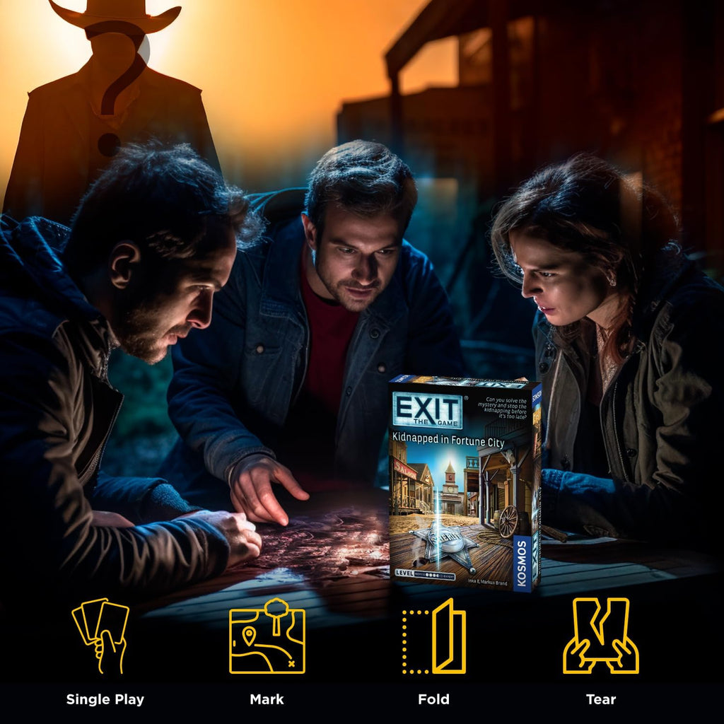Thames Kosmos EXIT THe Game Kidnapped in Fortune City Board game how to play