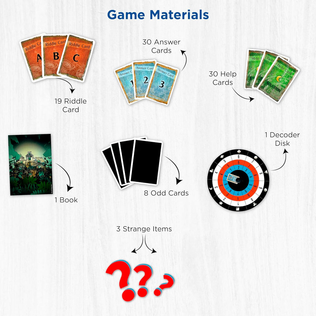 Thames Kosmos EXIT The Game The House of RIddles board game materials