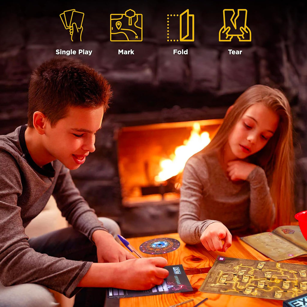 Thames Kosmos EXIT The game Magical Academy board game friends playing