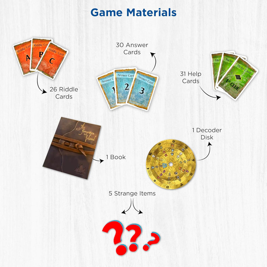 Thames Kosmos EXIT THe Game The Forgotten Island board game materials