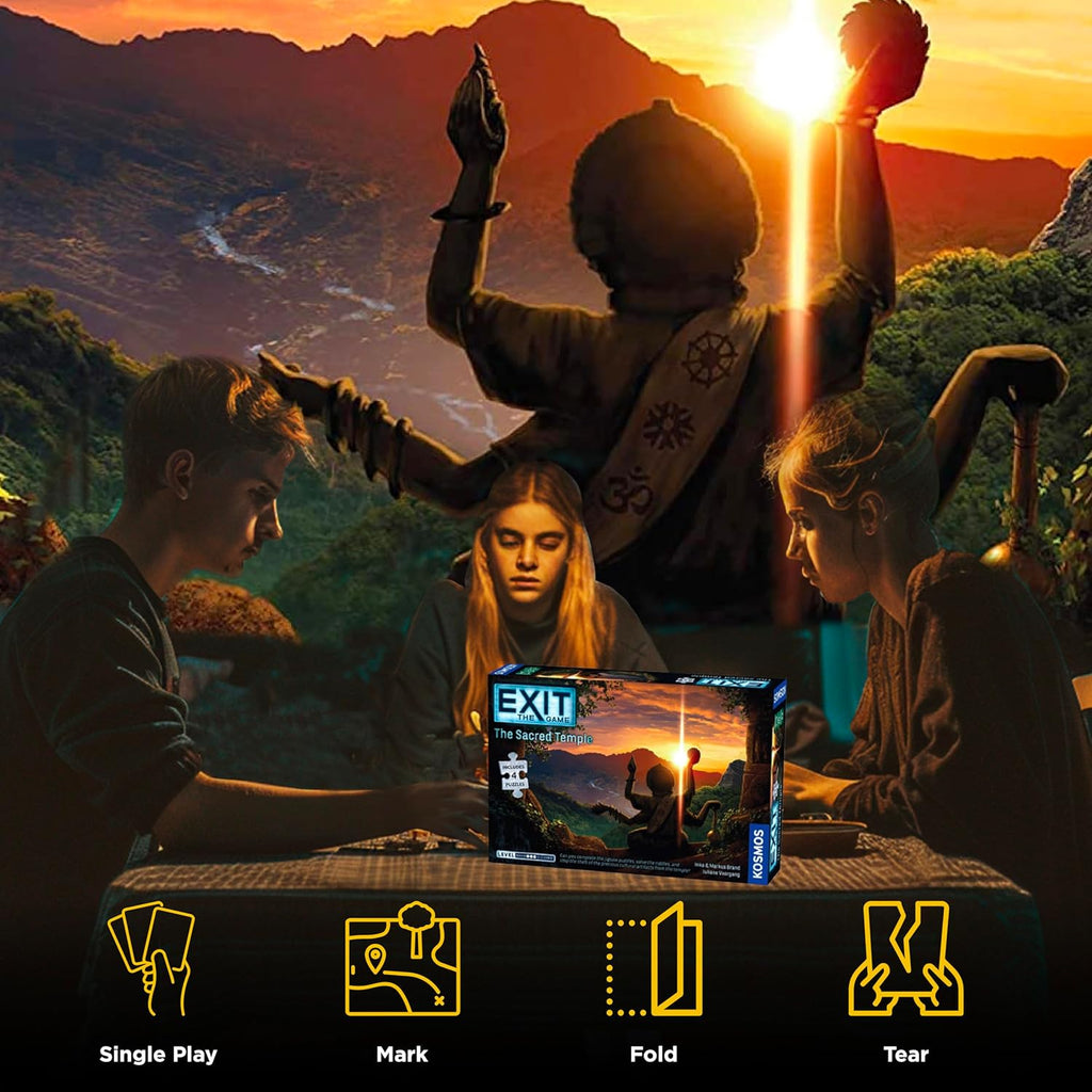 Thames Kosmos EXIT The Game  and Puzzle The Sacred Temple Board Game escape room product presentation