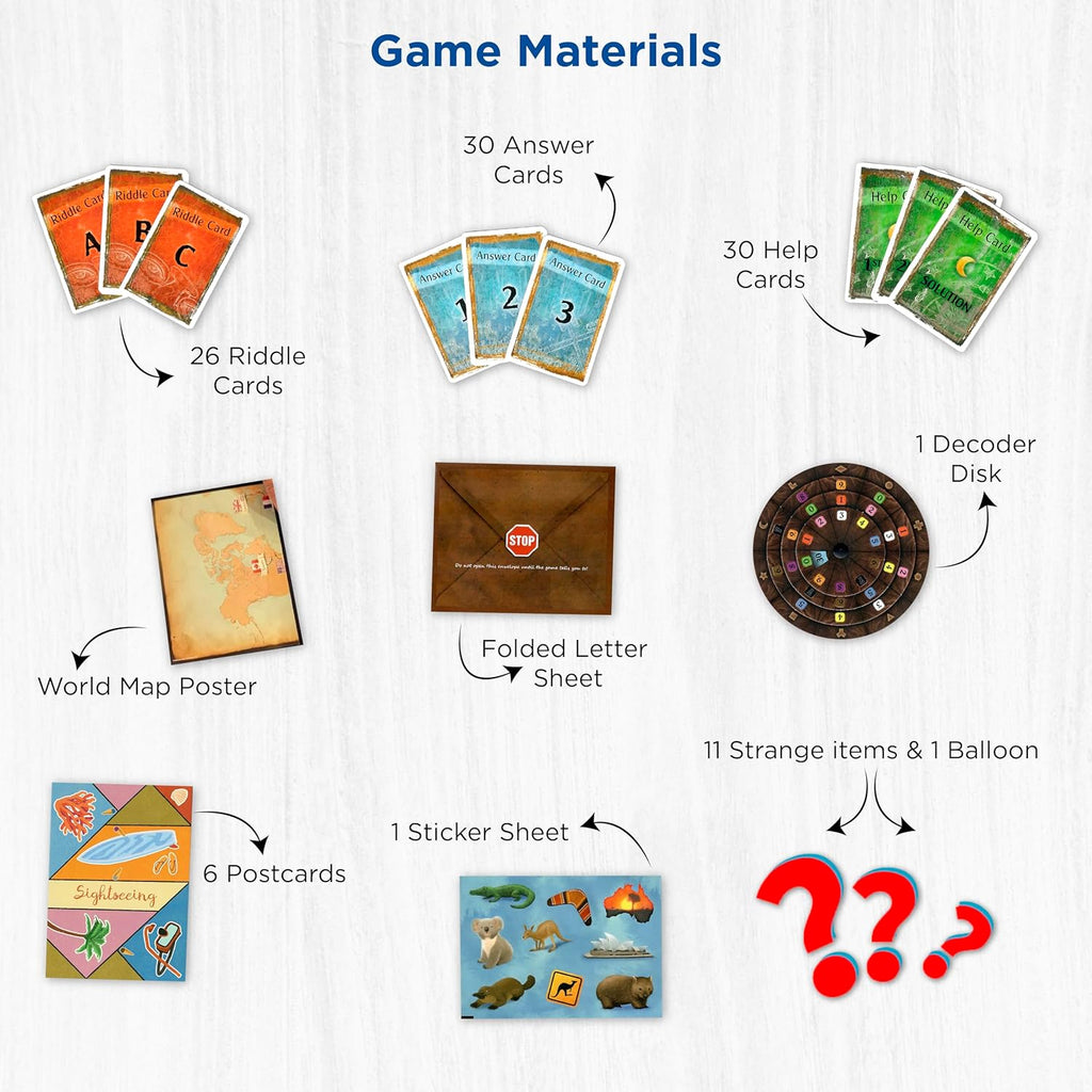 Thames Kosmos EXIT THe Game The Professor's Last Riddle board game materials
