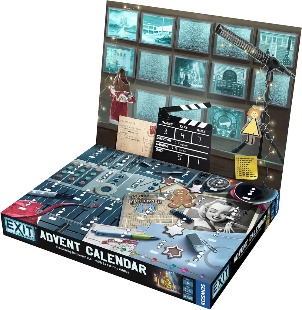 Thames Kosmos EXIT The Game - Advent Calendar - The Missing Hollywood Star board game components