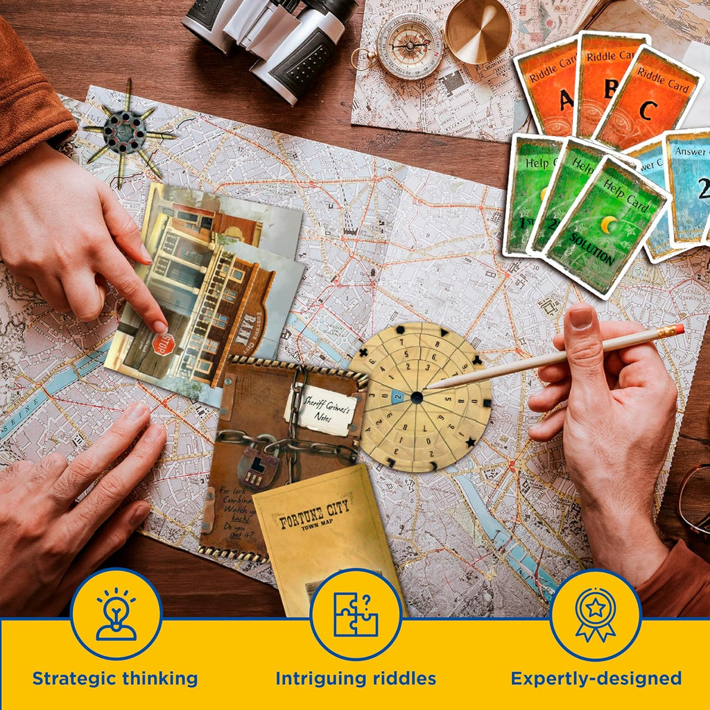 Thames Kosmos EXIT THe Game Kidnapped in Fortune City Board game benefits of play