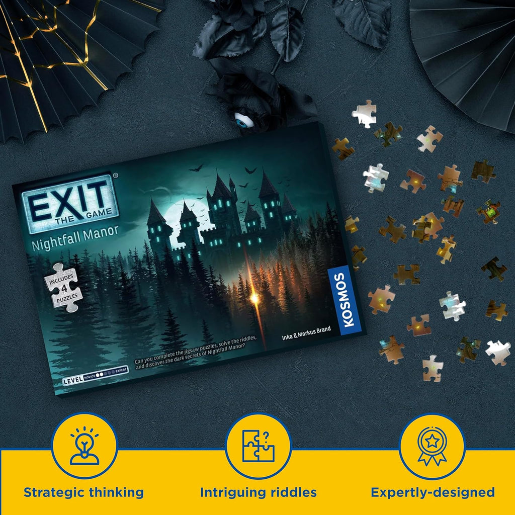 Thames Kosmos EXIT THe Game and Puzzle Nightfall Manor board game presentation