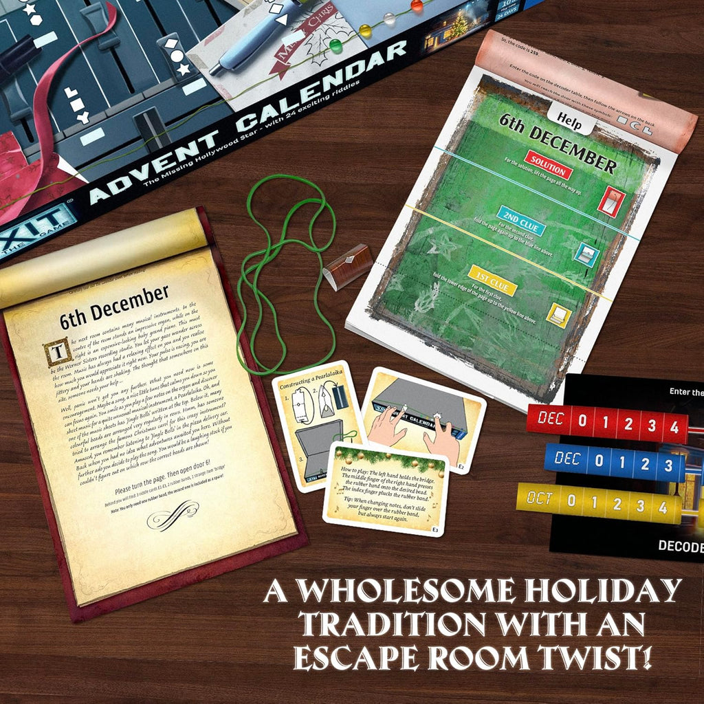 Thames Kosmos EXIT The Game - Advent Calendar - The Missing Hollywood Star board game escape room teaser
