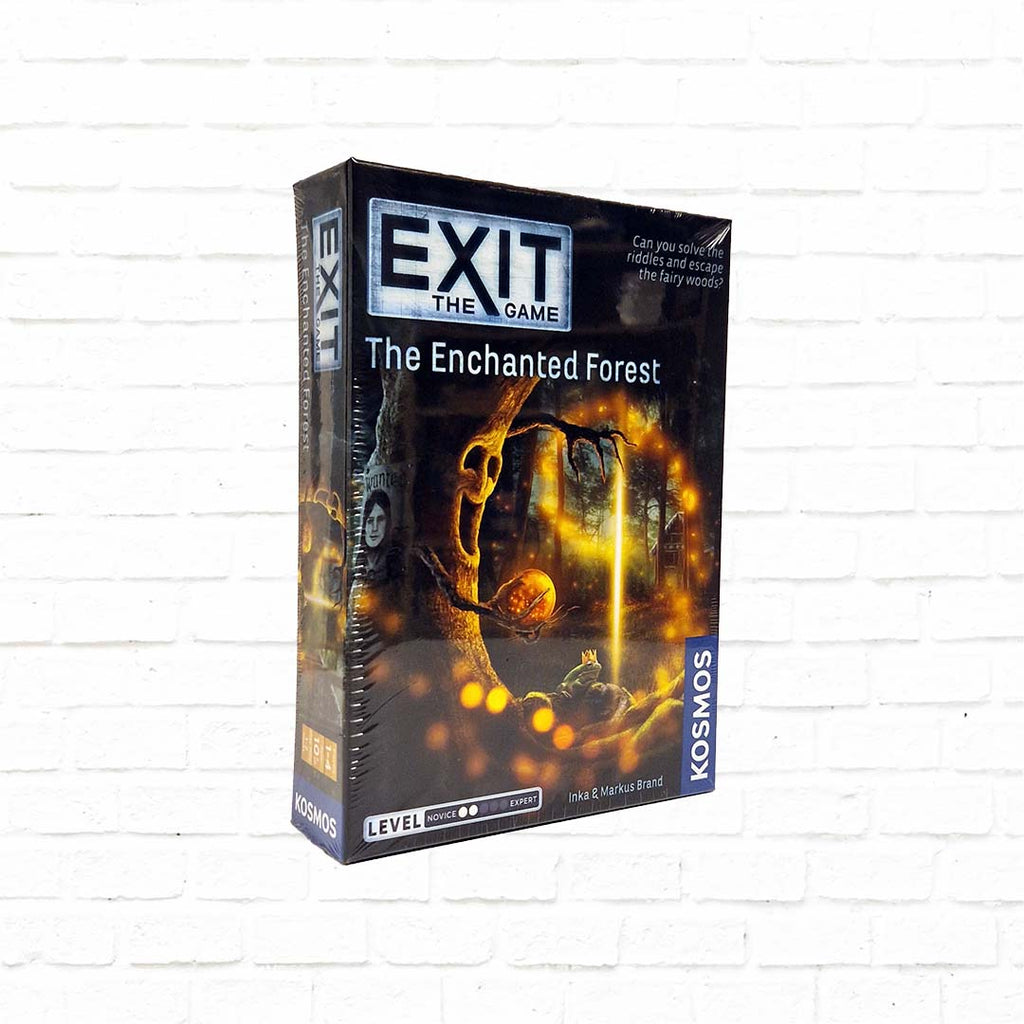 exit escape room card game, enchanted forest case, yellow cover