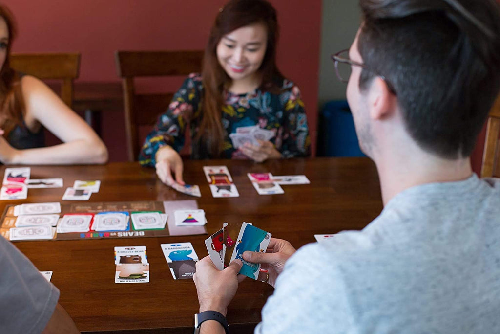 Exploding Kittens Bears vs Babies card game gamenight of four friends