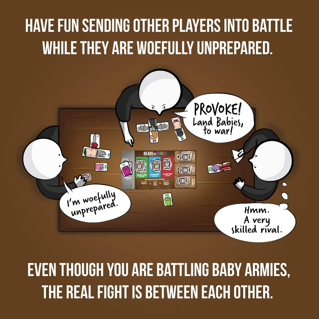 Exploding Kittens Bears vs Babies card game funny gameplay turn presentation