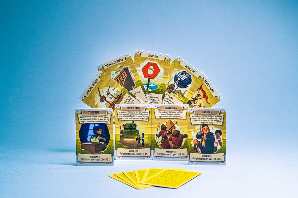 Stonemaier Games Tapestry Plans and Ploys board game Expansion English Edition beautiful cards of civilization building game