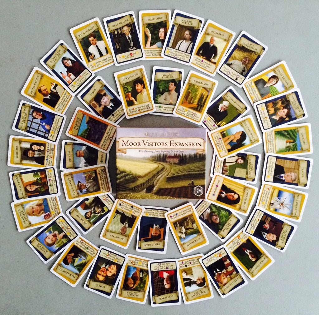 Stonemaier Games Viticulture Moor Visitors Expansion board game English Edition cards presentation
