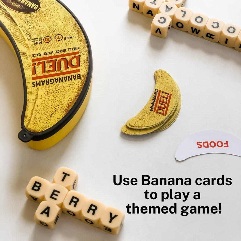 use banana cards to play a themed game in Bananagrams Duel!