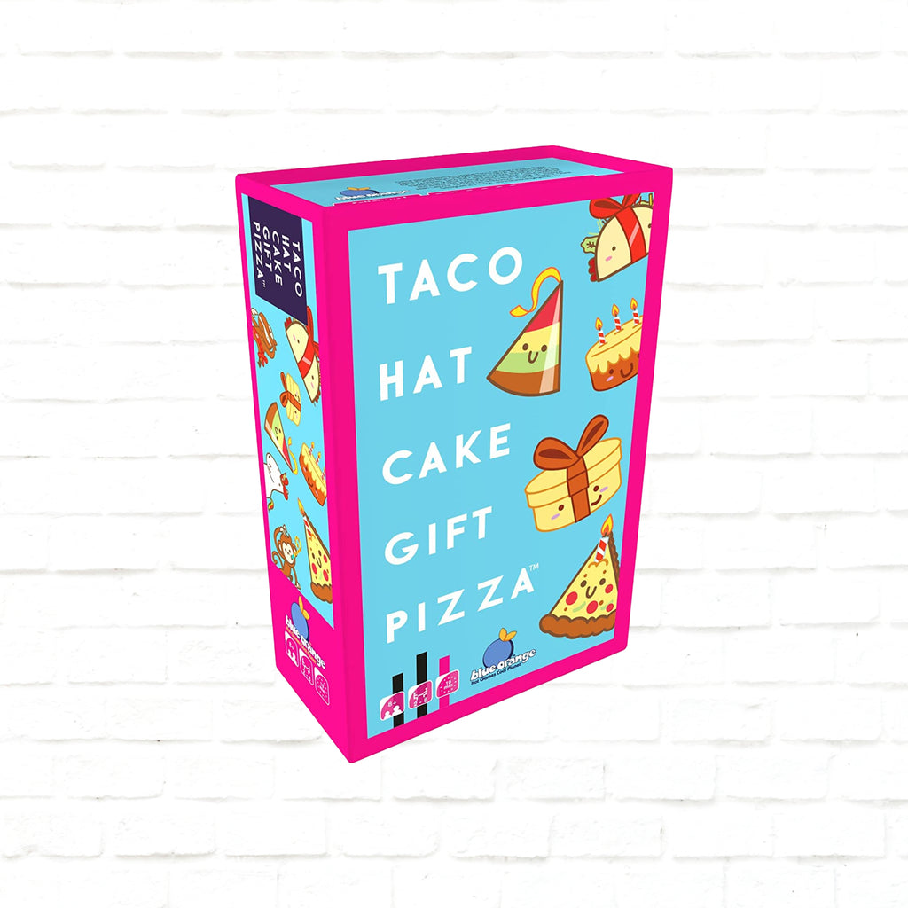 Blue Orange Games Taco Hat Cake Gift Pizza English edition 3d cover of card game for 2 to 8 players ages 8+ and up 10 minutes playing time