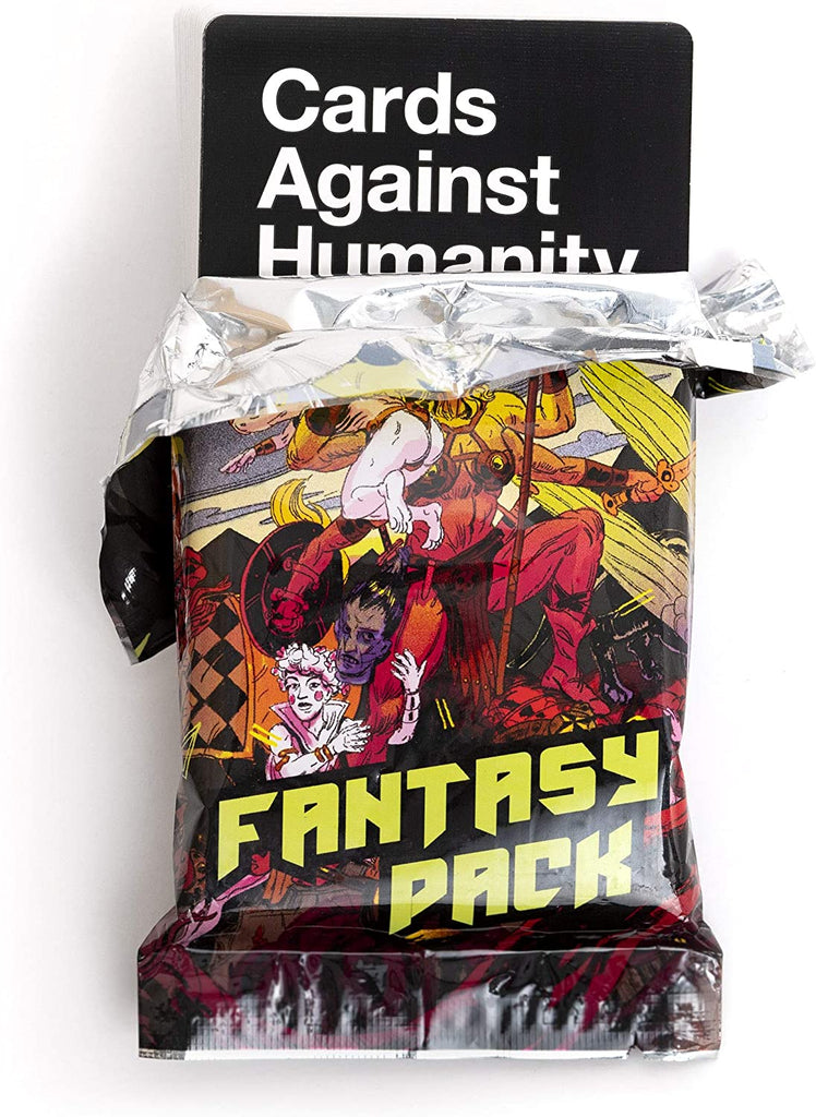 Cards Against Humanity Fantasy Expansion Pack card game tearing up the package