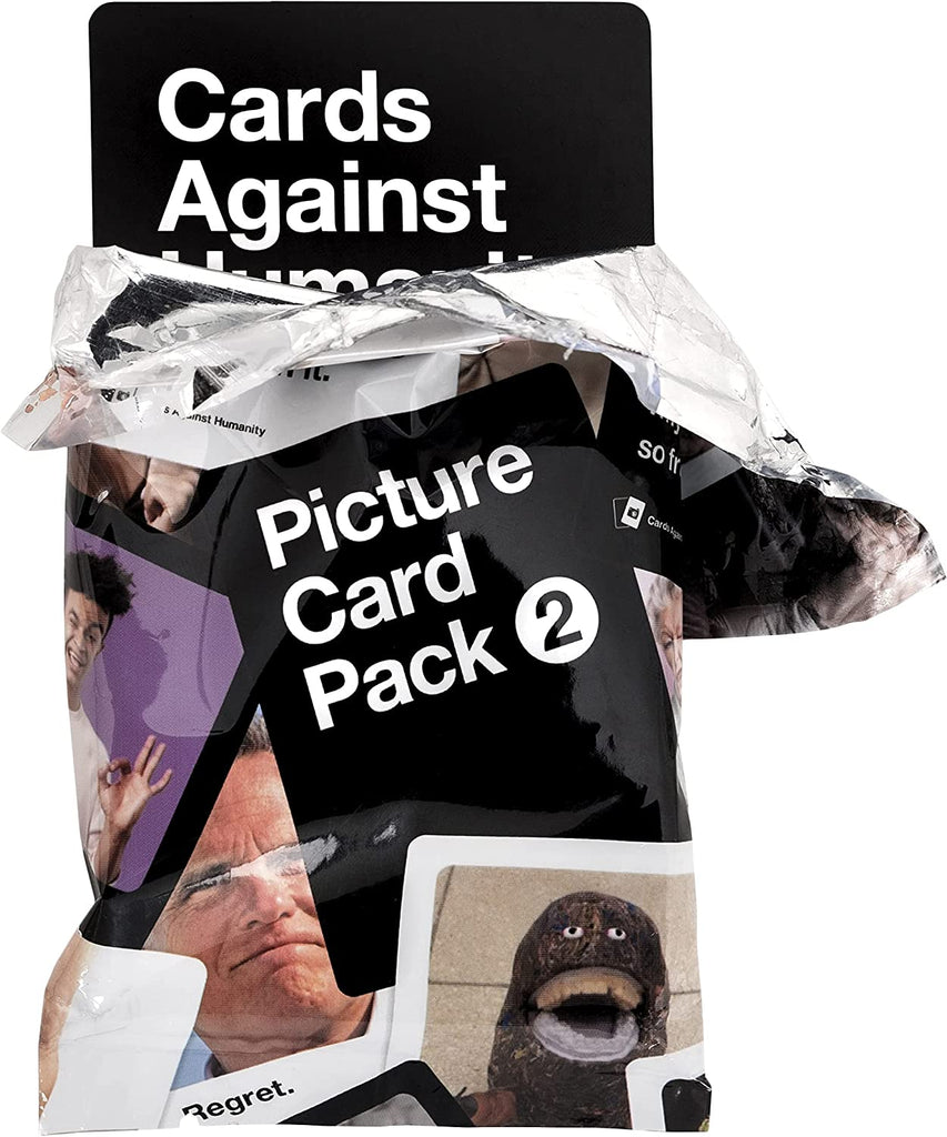 Cards Against Humanity Picture Card Pack 2 Expansion card game tearing up the package