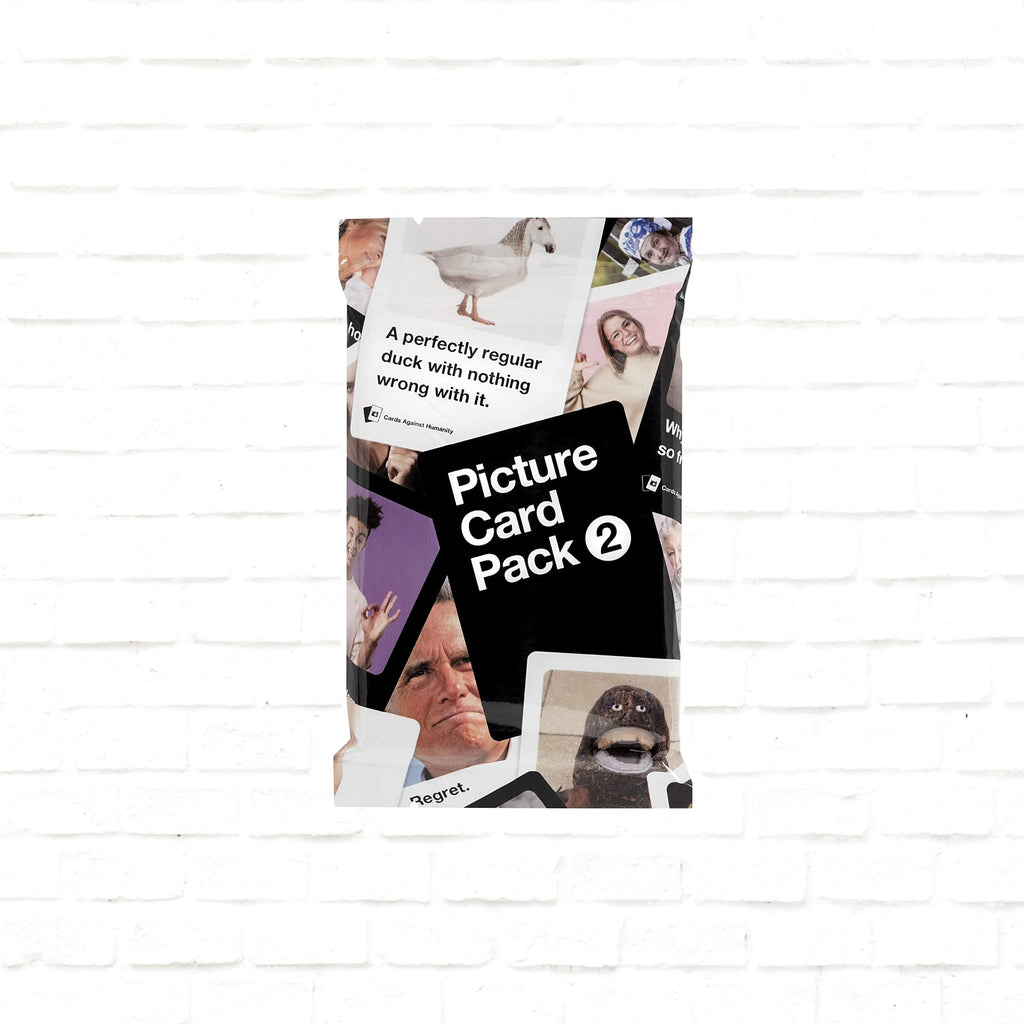 Cards Against Humanity Picture Card Pack 2 Expansion English Edition 3d cover of a card game for 4 to 20+ players ages 17 and up playing time 30 to 90 minutes
