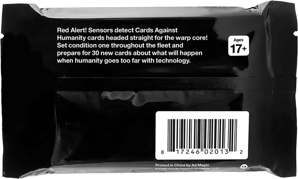 Cards Against Humanity Sci-Fi Expansion Pack card game box back with description