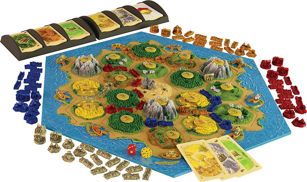 Catan Studio Catan 3D Edition board game setup for 4 players