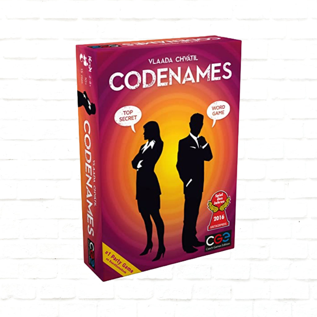 Czech Games Edition Codenames English Edition 3d cover of a card game for 2/4 to 8+ players ages 10 and up playing time 15 minutes
