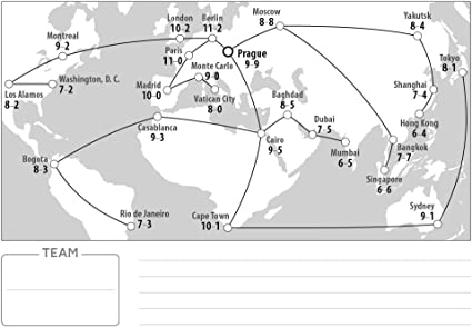 Czech Games Edition Codenames Duet world map with missions included in card game