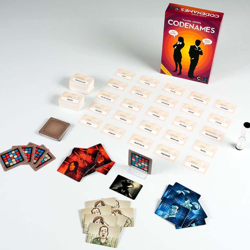 codenames board game displayed on a table
